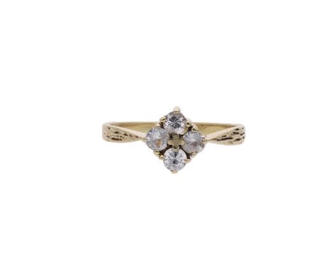 14ct Gold and Clear Stone Ring            HALLMARKS: marked for 14ct Gold              MEASUREMENT: Size 7 US | Size N 1/2 UK