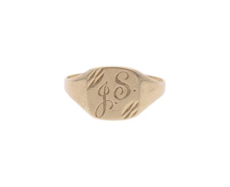 9ct Gold Signet Ring, Size L            HALLMARKS: marked for 9ct Gold              MEASUREMENT: Size L              CONDITIO