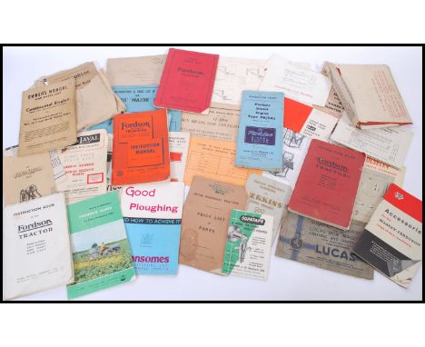 A collection of vintage early 20th century agricultural and industrial machine handbooks and manuals to include, Fordson Trac
