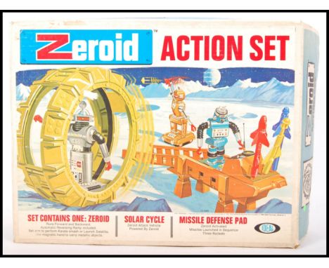 A rare vintage original 1960's Ideal Co. made ' Zeroid Action Set ' playset. To include; Zeroid robot figure , Solar Cycle an