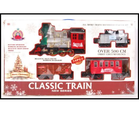 A Double Coin made Classic Train large scale model railway locomotive train set. The set having a Christmas theme with ' Merr