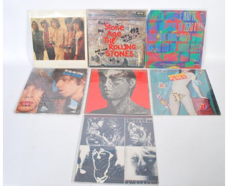 VINYL RECORDS - A collection of long play / LP vinyl records by the Rolling Stones to include Black and Blue, Stone Age, Dirt
