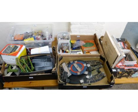Five boxes of model railway related items