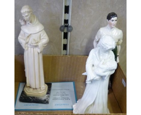 A Royal Worcester figure "Sweet Dreams" together with Coalport figurine "HRH The Prince of Wales" and a religious figure (3)