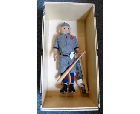 A Steiff limited edition soft toy of a baseball player No. 371/1200, 45cm high in box with certificate and outer packaging