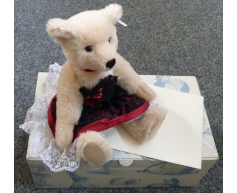 A Steiff limited edition French can-can teddy bear No.48/1500, 27cm high, boxed with certificate