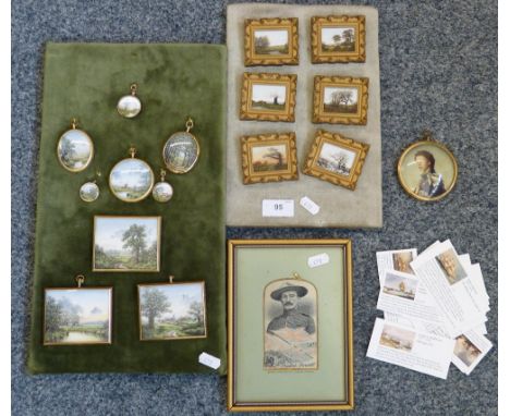 A Stevengraph of Baden Powell together with miniatures mounted on board