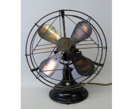 A G.E.C. table fan, rewired, model No.5554F313, diameter 36cm