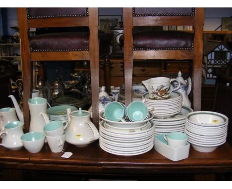 A Poole Pottery dinner and  tea service together with various Portmeirion dinnerware