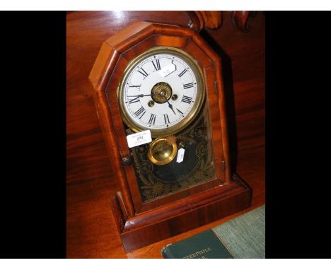 An American style mantel clock CONDITION REPORTwinds up and ticks ok