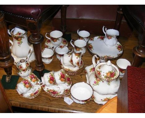 A Royal Albert Old Country Roses design tea service