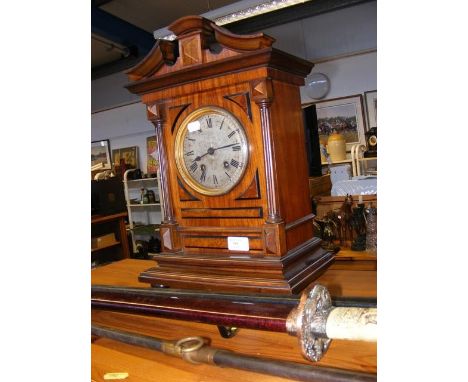 A German mantel clock with two train movement and signed Lenz Kirch