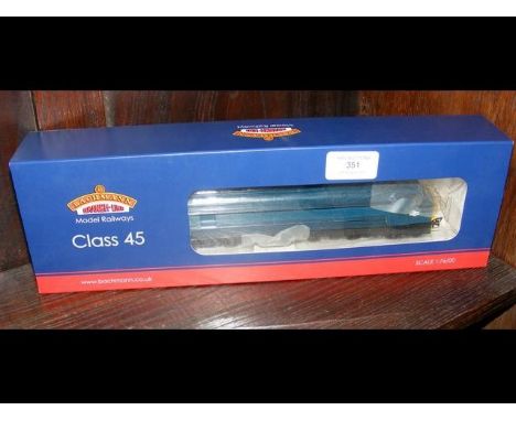 A boxed Bachmann Class 45 diesel locomotive 