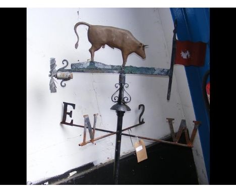 Weather-vane with horned bullock surmount 