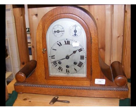 A late 19th century Wurtenberg three train mantel clock - width 46cms