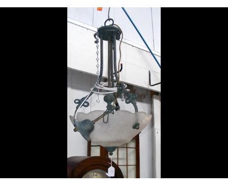 A decorative hanging ceiling light 