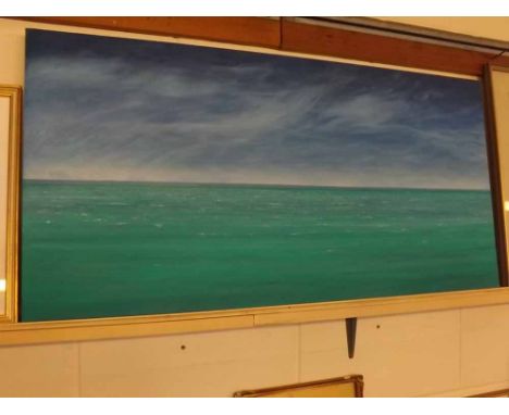 UNSIGNED, modern oil on canvas study, Seascape, 40" wide, unframed