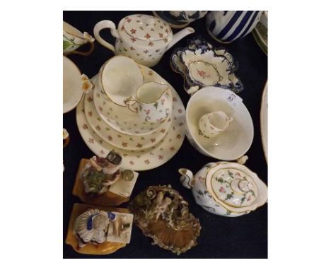 Mixed Lot: assorted wares to include two Royal Crown Derby trinket dishes, Royal Crown Derby bachelor's three piece tea set, 