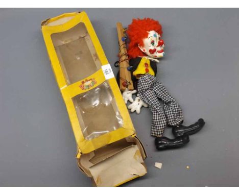 Vintage Pelham clown puppet with original box 