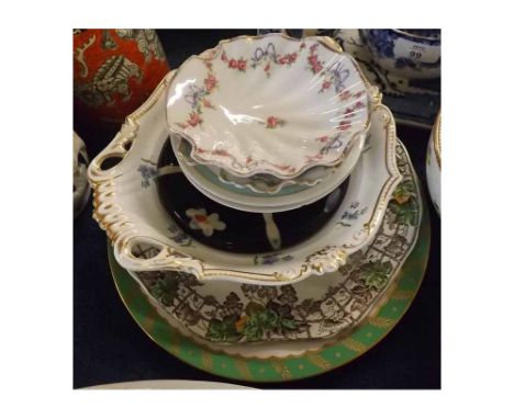 Mixed Lot: assorted ceramics to include Minton's slop bowl and matching teacup and saucer, ceramic door finger plates, variou