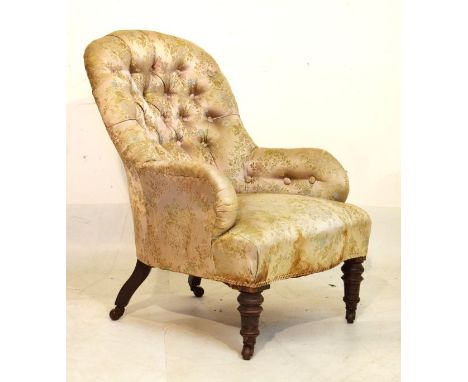 Victorian button back armchair   Condition: 