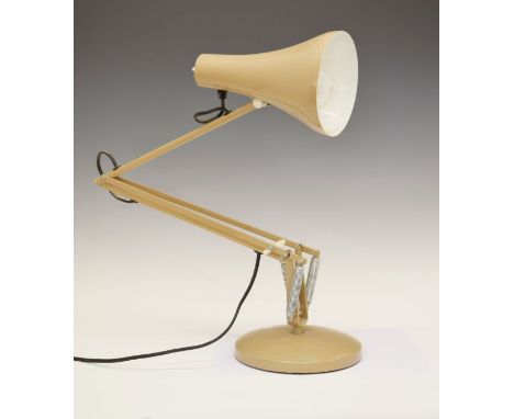 Anglepoise style desk lamp with pale brown powder coated metal finish   Condition: 
