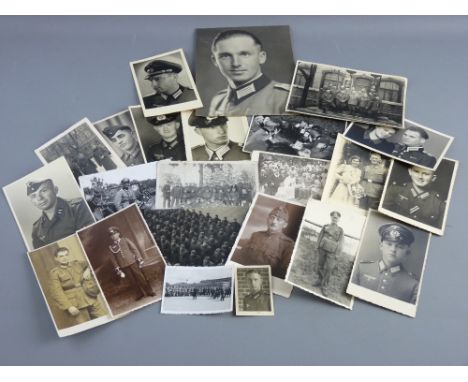 A SMALL BUT INTERESTING COLLECTION OF THIRD REICH PHOTOGRAPHS & POSTCARDS depicting officers and soldiers, predominantly in u