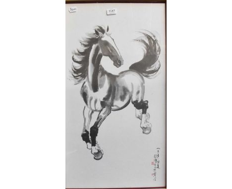 A Quantity of 20th Century Decorative Watercolours and Prints, to include:Dorothy Lloyd (nee Foley Grey), two bay horses at r