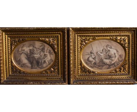 A pair of classical prints, Cipriani after Bartolozzi; together with a set of ten colour reproductions by J.Stewart after J.B