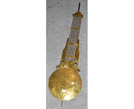 A 19th century French or Belgium brass mounted wall clock with enamel dial and striking on a bell, sign L. Brabault