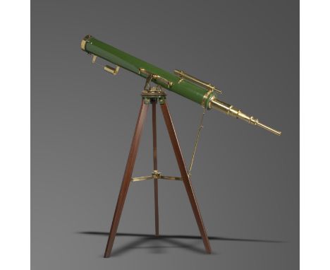 Astronomy: An impressively large painted and brass 7 inch astronomical telescope attributed to Cook of York  late 19th centur