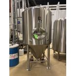 NSI NEWLANDS 304SS glycol jacketed and insulated 10 bbl (12 hl) fermenter tank with CIP spray ball