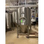 NSI NEWLANDS 304SS glycol jacketed and insulated 10 bbl (12 hl) fermenter tank with CIP spray ball