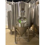 NSI NEWLANDS 304SS glycol jacketed and insulated 10 bbl (12 hl) fermenter tank with CIP spray ball