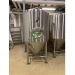 NSI NEWLANDS 304SS glycol jacketed and insulated 10 bbl (12 hl) fermenter tank with CIP spray ball