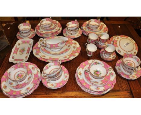 A comprehensive Royal Albert 'Lady Carlyle' bone china dinner service for twelve place settings (some pieces missing), includ