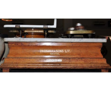 A vintage set of Parnall & Sons Ltd. butcher's scales & weights