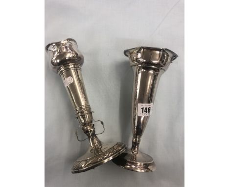 Two hm silver vases