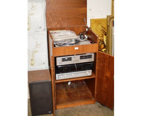 VINTAGE STACKING HIFI SYSTEM WITH TWIN SPEAKERS   