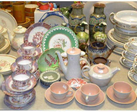 Ceramics - a Poole Pebble pattern part tea service; a Carlton Ware Foxglove pattern dish; Wedgwood Jasperware ; a Doulton Nor