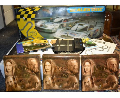 Toys - a Scalextric Le Mans 24hr boxed set with Mercedes CLK GT1 No.1 & 2, track and electronic lap counter and timer; three 