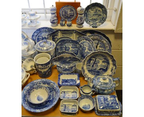 Spode blue & white - including italian pattern - storage, hors d'hoeurve dishes, mugs, side plates; etc.