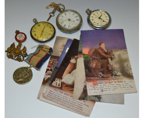 A World War I military Cyma pocket watch, marked with broad arrow, G.S.T.P M59671; an Australian Service Medal, named to SX45