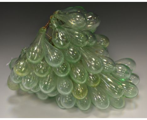 An unusual 19th Century blown glass light fixture, bubble inclusions c1880