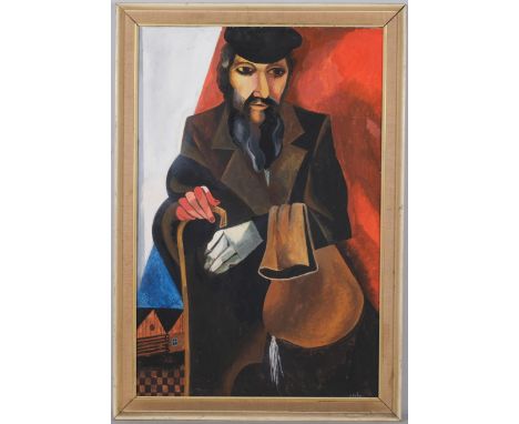 Israel Leibo, portrait of a Jewish man, oil on board, signed, 76cm x 51cm, framed . Condition Report:Good condition