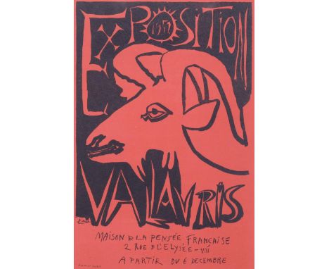 Pablo Picasso (1881-1973), lithograph in colours on paper, Exposition Vallauris 1952, 21.5cm x 14.5cm, mounted, glazed and fr