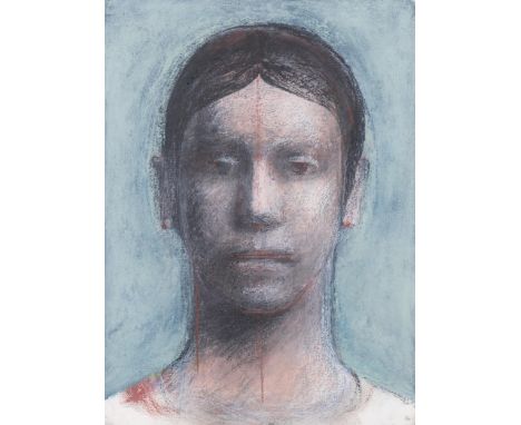 Robert Clatworthy RA (1928 - 2015), portrait of a young man, pastels on paper, 1993, 38cm x 28cm, framed . Condition Report:V