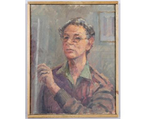 Portrait of an artist, mid-20th century oil on canvas, unsigned, 45cm x 35cm, framed . Condition Report:Good condition