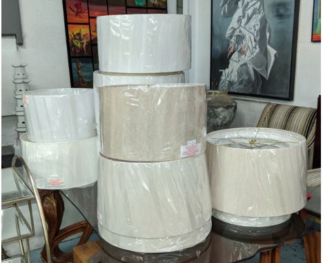 COLLECTION OF LAMP SHADES, various, 20 in total, 53cm diam. at largest approx. (20) 