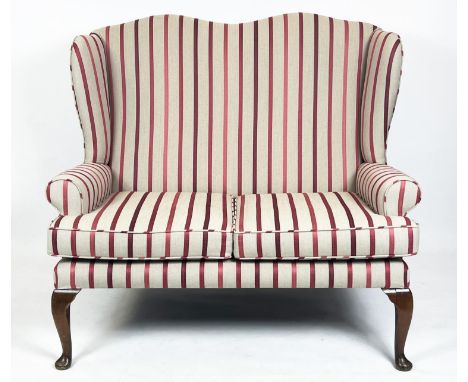 SOFA, Queen Anne style, upholstered in Laura Ashley luxford striped fabric, 127cm W x 110cm H. 